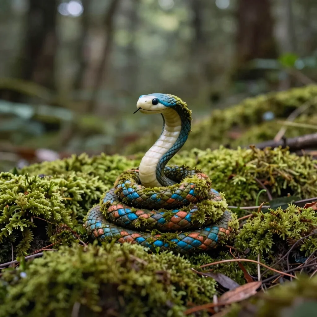 Abstract icon representing Kundalini energy, a coiled serpent ris