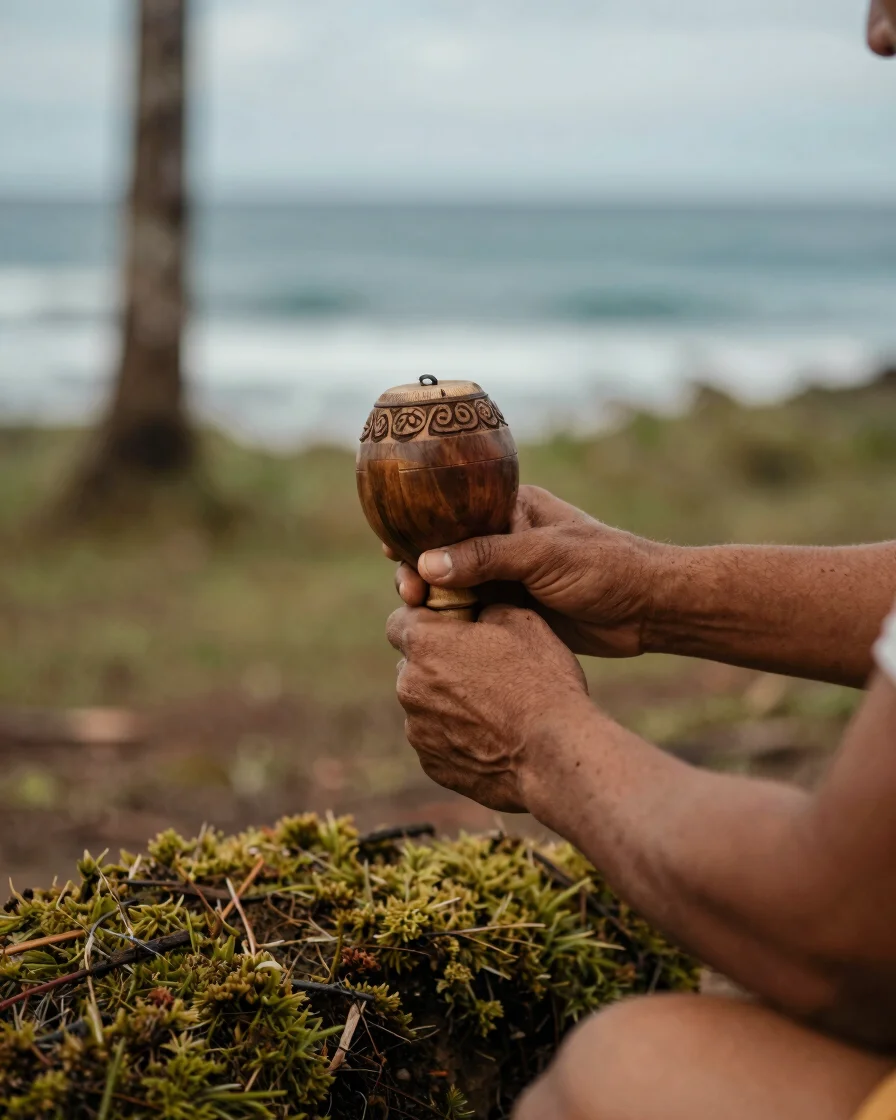 Traditional Rapé application, a Kaxinawá kuripe made of wood, sof